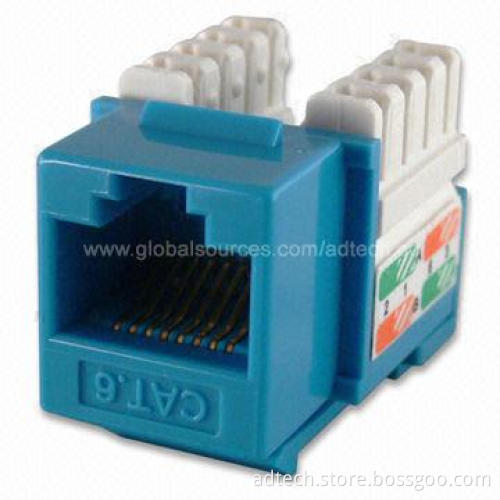 UL-approved UTP Cat6 RJ45 Keystone Jack in Blue Color and Slim Type